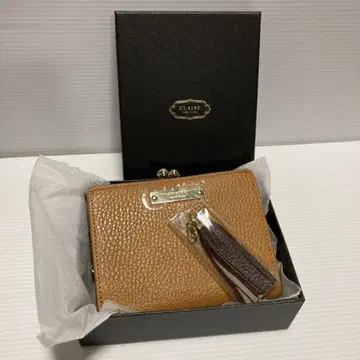 카멜 CLAIRE 이탈리아 가죽 무지 슈링크 가마구치 지갑 클레어