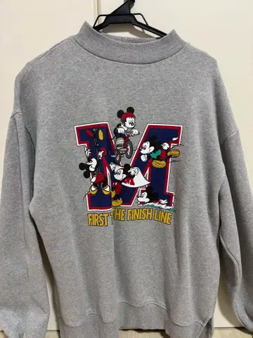 미키 디즈니 그레이 속기모 맨투맨 프리 사이즈