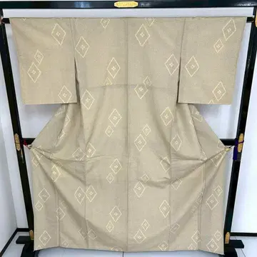 본소금 솜씨 마름모꼴 멋진 깅깅이 무늬 기모노 순수 실크 T-3991