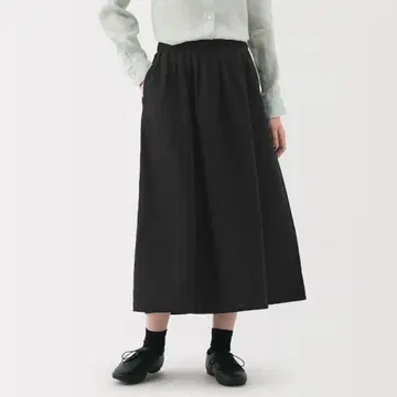 무인양품 헴프 코튼 이지 롱 스커트 여성용 L 사이즈 블랙