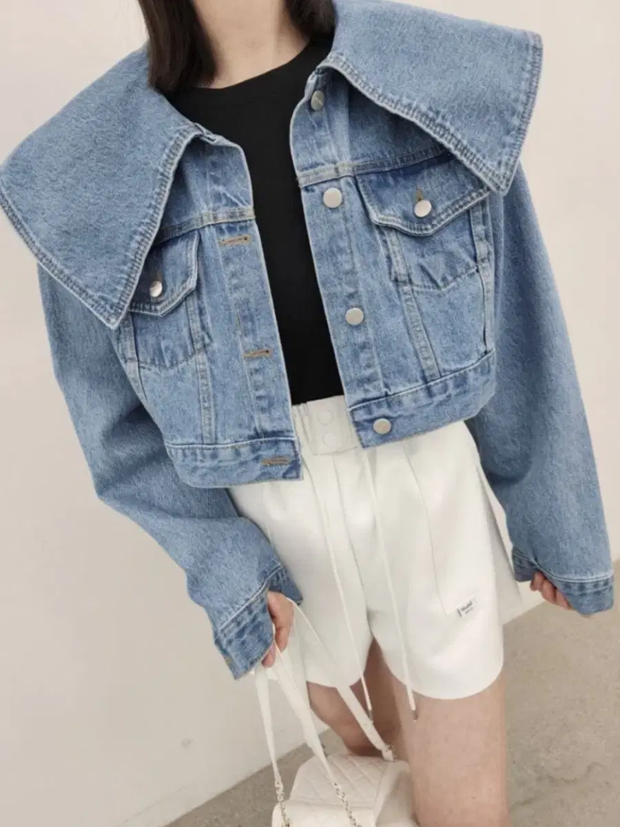 빅카라 크롭청자켓