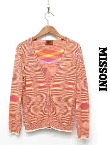 Z115/새상품급 오렌지택 MISSONI 가디건 올패턴 V넥 40
