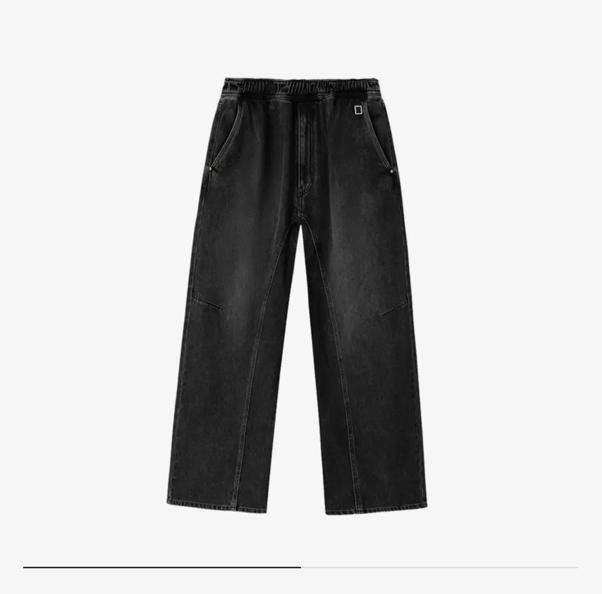 (새제품)우영미 24FW 그레이 밴딩 와이드 데님 팬츠