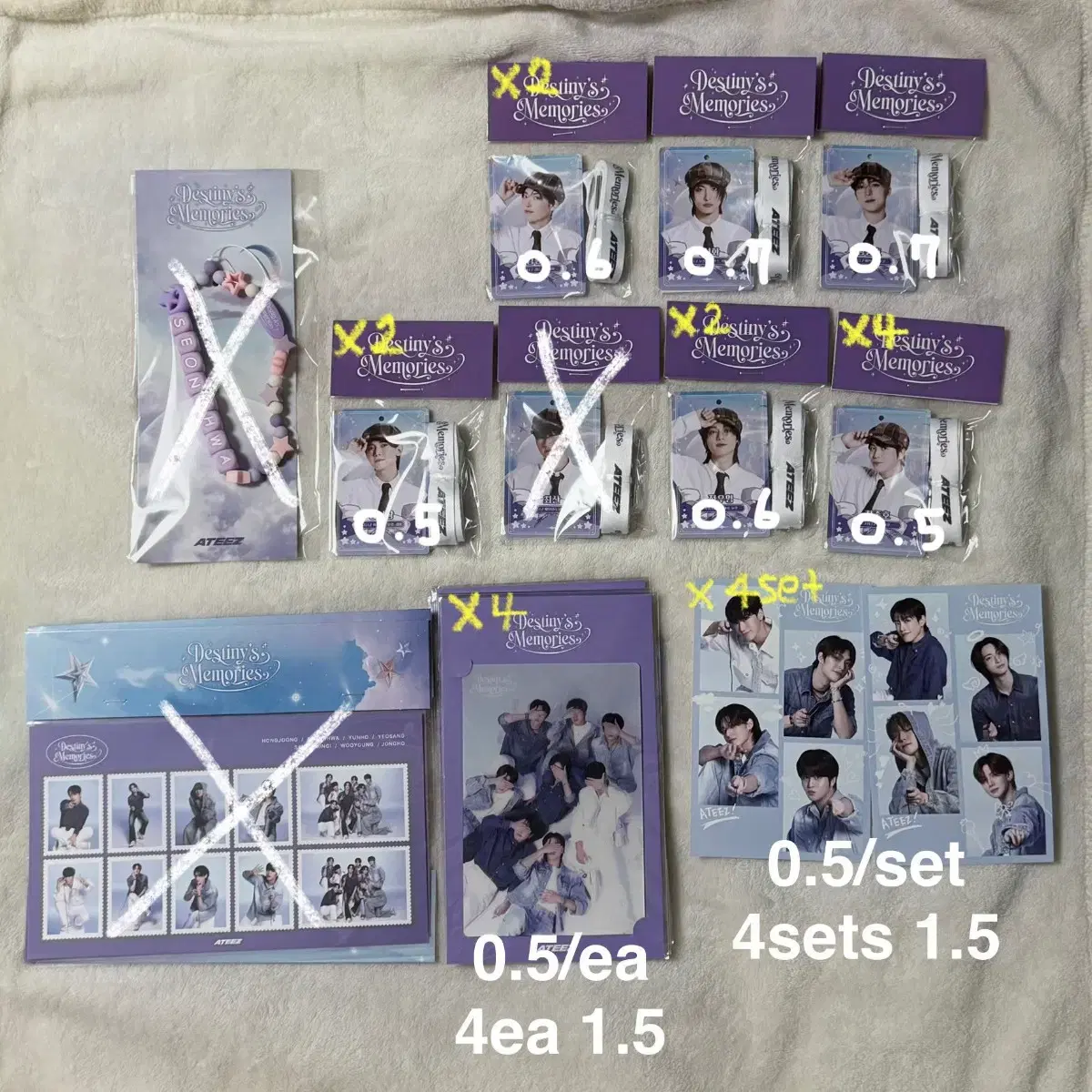 ateez destnysmemories exhibition md lenticular npc card necut photo hongjoong seonghwa yunho