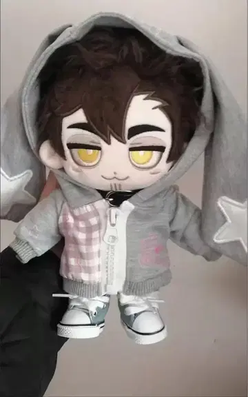 SHEIN 인형 옷 20cm 토끼 귀 후드티 그레이