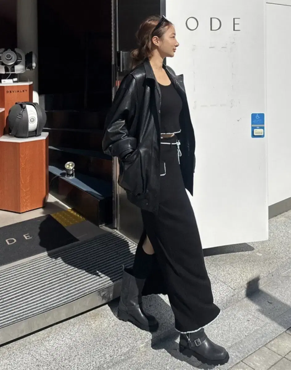 강자매 지퍼부츠 미들 그레이블랙
