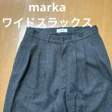 Marka STRAIGHT TUCK PANTS M사이즈 차콜 그레이