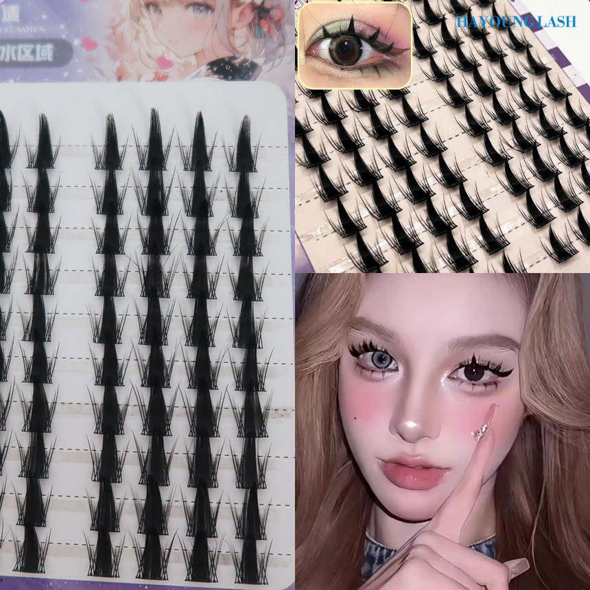 Strand Eyelashes Volume Cat's Eye Thick 80pcs Eyelash Cosplay