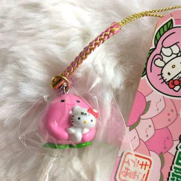 현지 키티 오카야마 한정판 복숭아 헬로키티 목걸이 스트랩 키티