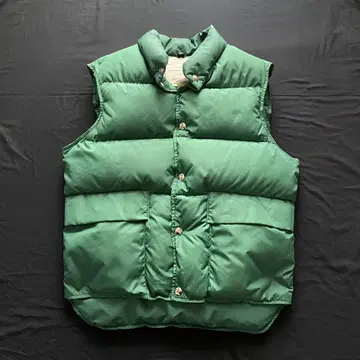 70년대 L.L.Bean 필기체 다운 베스트 그린 S사이즈