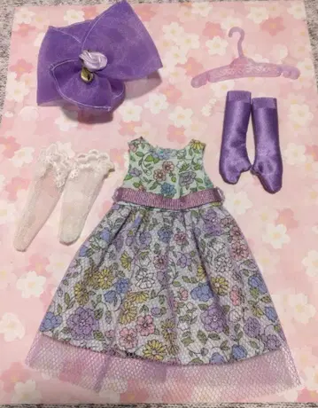 네오리카짱 핸드메이드 옷 갈아입기 꽃무늬 드레스