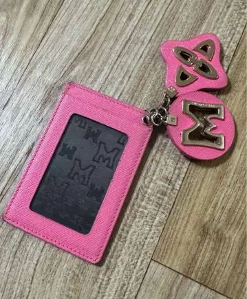 메트로시티 한국 가죽 핑크 골드 케이스 교통카드 지갑