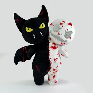 악마와 해골 봉제 인형 약 25cm 할로윈