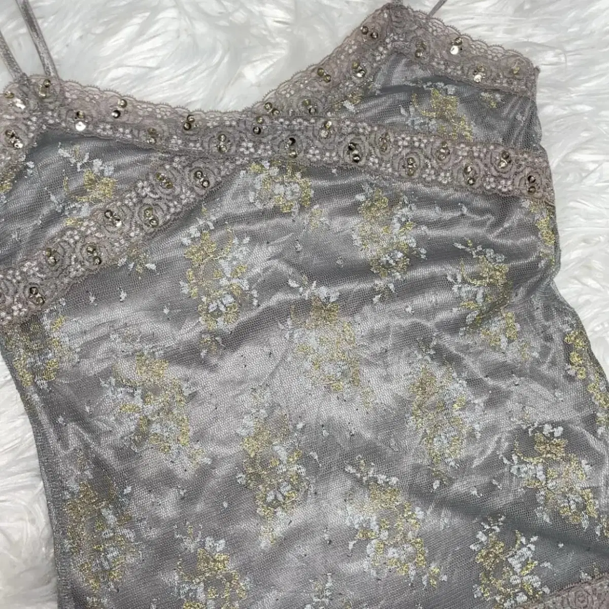 빈티지 실버 슬리브리스 vintage silver sleeveless