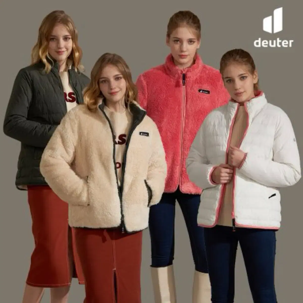 [90] Dior Women's Reversible Padded Jacket (Khaki/Beige)