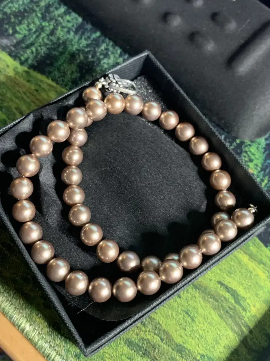 Bronze Pearl Necklace 8mm