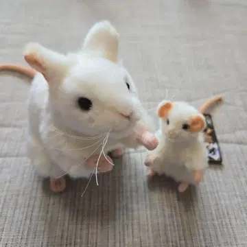 한사 화이트 쥐 봉제 인형 세트