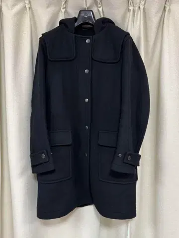 무인양품 더플 코트 울 캐시미어 멜톤 후디드 코트 무인양품