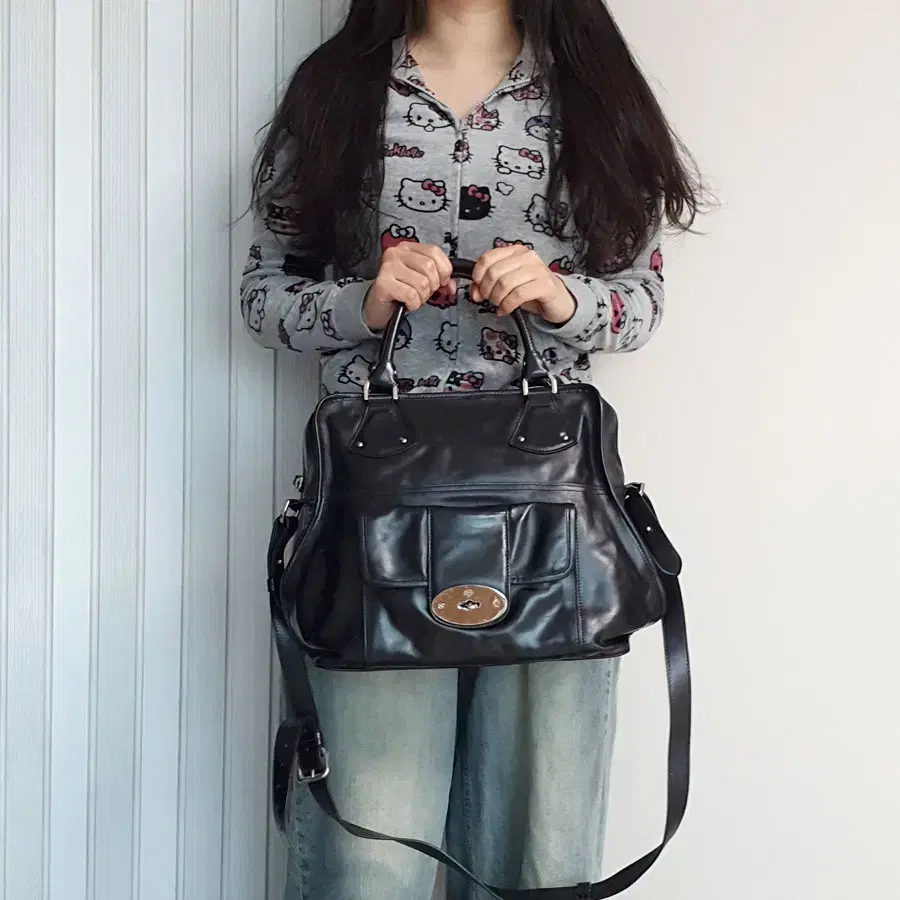 Mulberry A4 storage briefcase backpack tote bag shoulder bag used bags silver piano