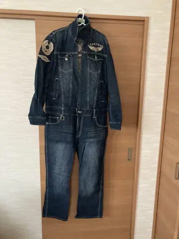 VANSON 플라잉 엠블럼 자수 데님 올인원 FV-60T