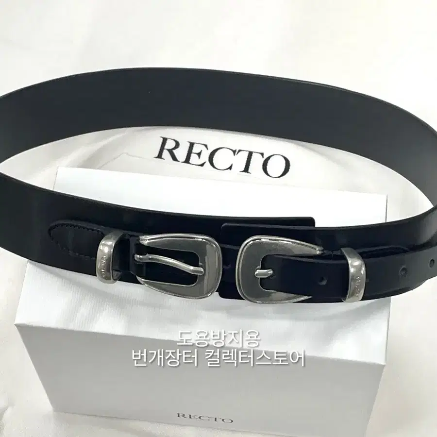[RECTO] / ☆ SIGNATURE ROUND BUCKLE BELT / SILVER RECTO | 렉토 Recto Signature Round Buckle Belt Silver #렉토