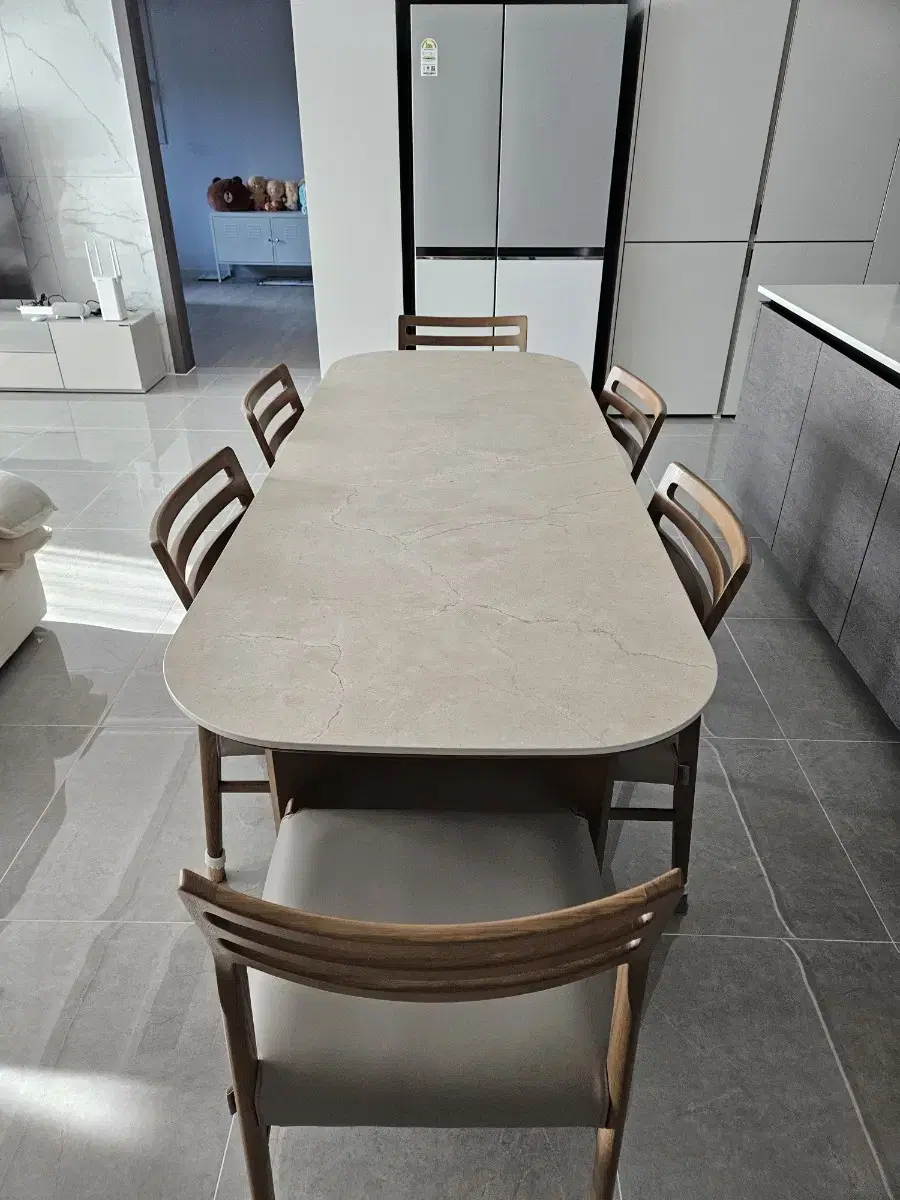 [Hansem] Euro 603 Illy 12T Ceramic 6-Seater Dining Table Set