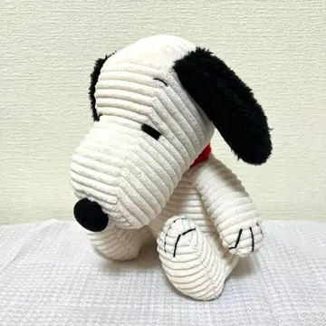 스누피 코듀로이 봉제 인형 화이트