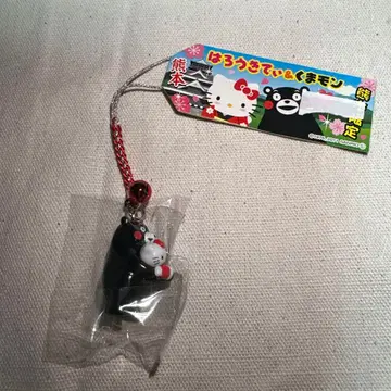 현지 키티 인형 스트랩 곰모양 키티&구마몬
