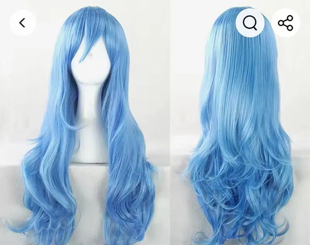 코스프레 70cm 파란색 장발 웨이브 가발 판매 레이 쥬비아