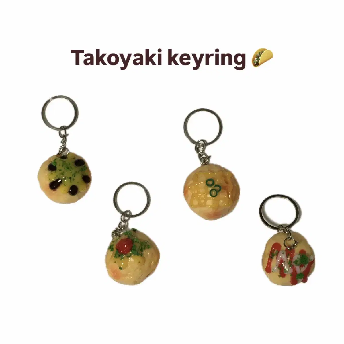타코야키 키링 미니어처 y2k 백참 가방 다이어리