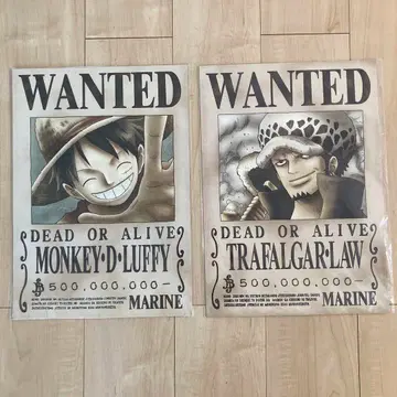 원피스 해군 발행 공식 수배서 해적 동맹 세트! 루피 로우