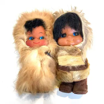 s903 에스키모 인형 퍼 포함 2체 세트 약 20cm