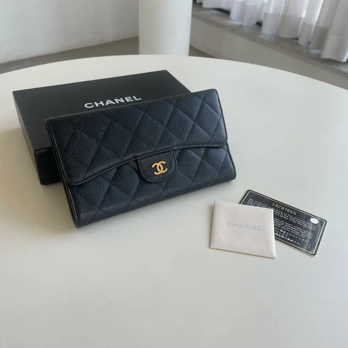 Chanel caviar long wallet