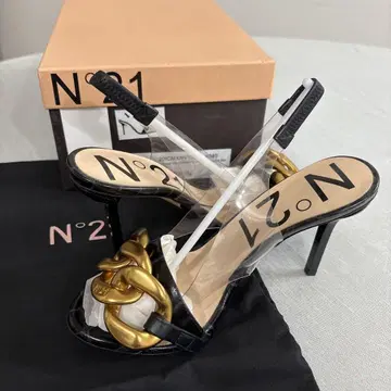 36 블랙 샌들 뮬 하이힐