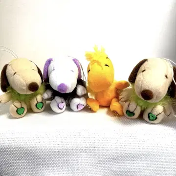스누피 우드스탁 봉제 인형 키링 4개 세트
