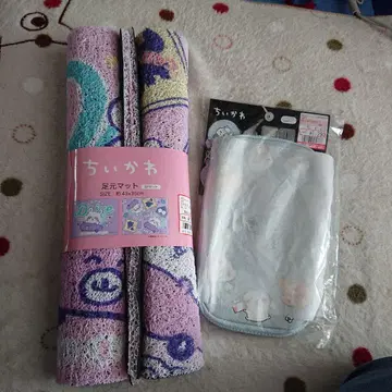 아베이 치이카와 (먼작귀) 발밑 매트 모몽가 티슈 파우치