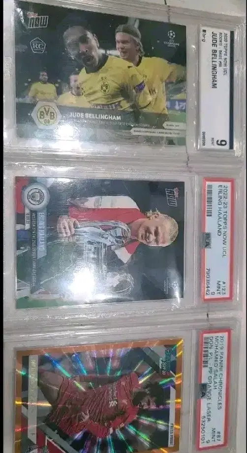 (등급카드 일괄) 홀란 챔스 psa9 벨링엄 루키 brg9 살라 psa9