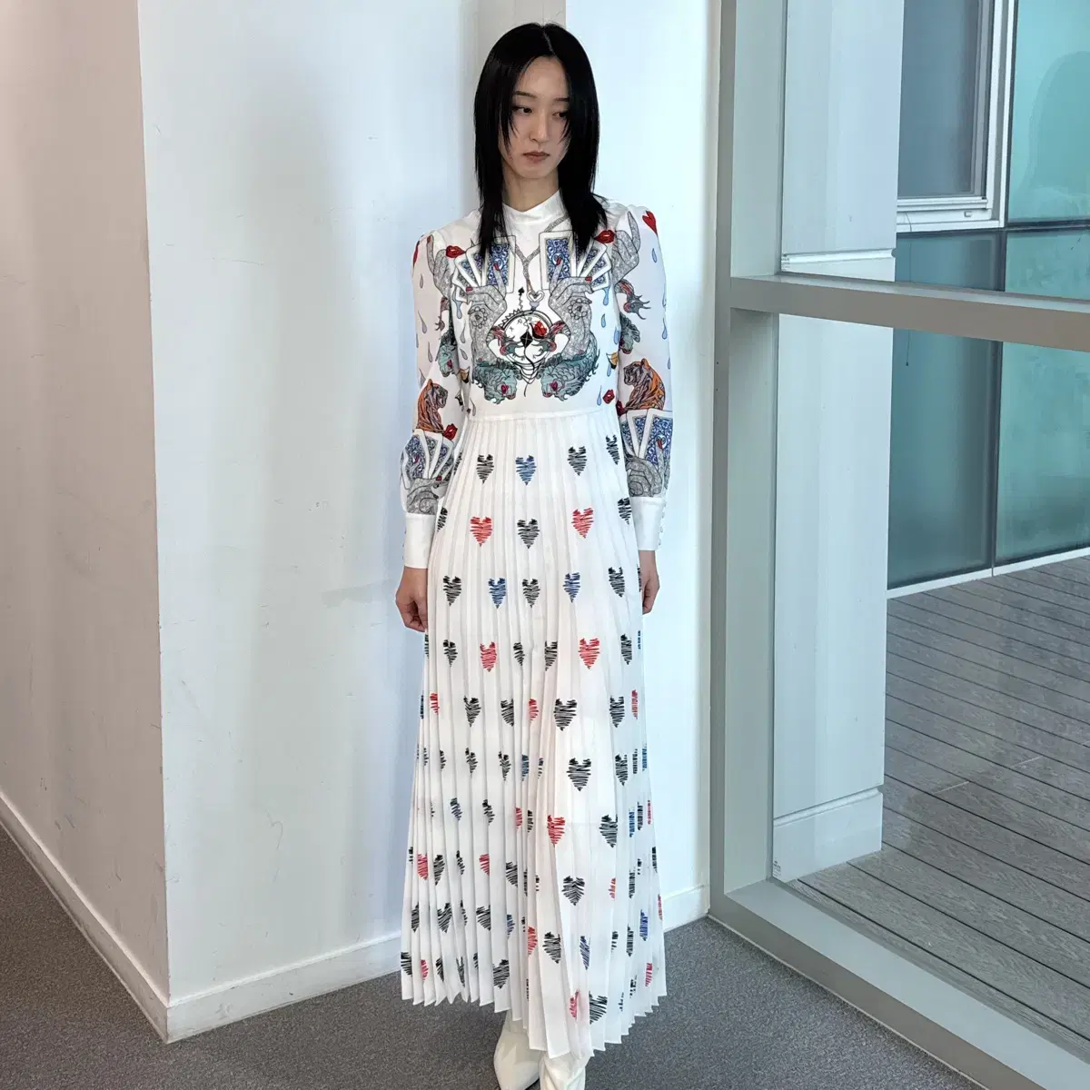 Mary Katrantzou 메리 카트란주 새틴 드레스 IT 40
