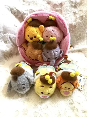 꿀벌 푸우 곰돌이 푸우 플라워 하우스 세트 쯔무쯔무 봉제 인형