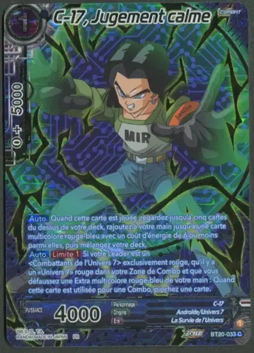 반다이 POWER ABSORB BT20-033 C-17, 평온한 판단 C