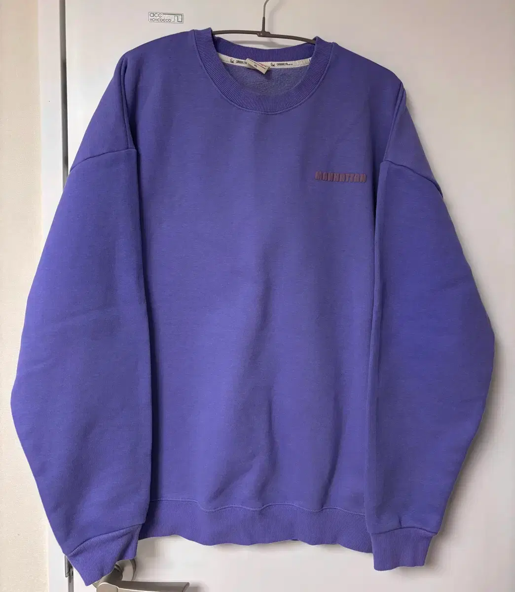 Crewneck Round Neck Knit Sweatshirt Long Sleeve Tee Purple XL