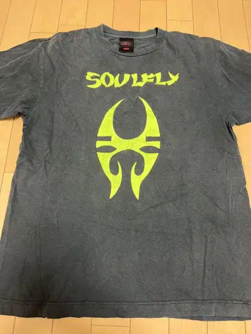 90년대 SOULFLY 티셔츠 구제 의류 밴딩 티셔츠 펑크 록