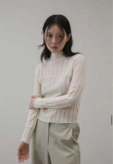 오호토로 와이드 리브 니트