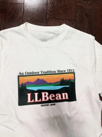 L.L.Bean 롱T 긴팔 S 화이트 박스 로고