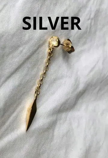 빈티지 지르코니아 골드 코팅 귀걸이 SILVER 스틱