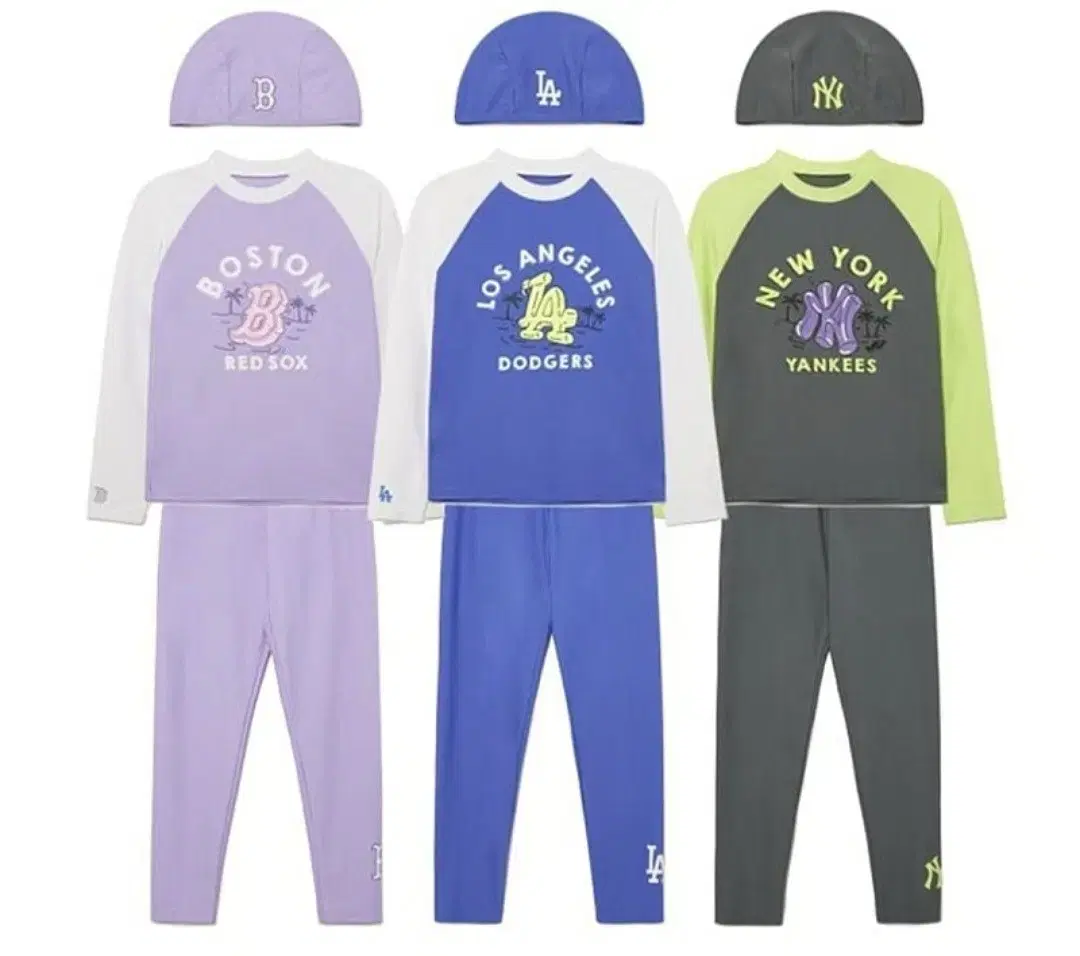 Safe transaction special offer! New MLB Kids Rashguard Set (top, bottom, swim cap) 110-155