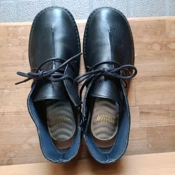 블랙 가죽 숏부츠 240 EEEE