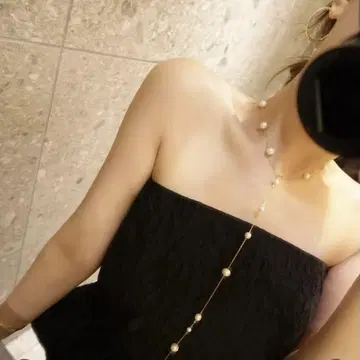 TIMELESS bijou 펄 롱 목걸이 실버