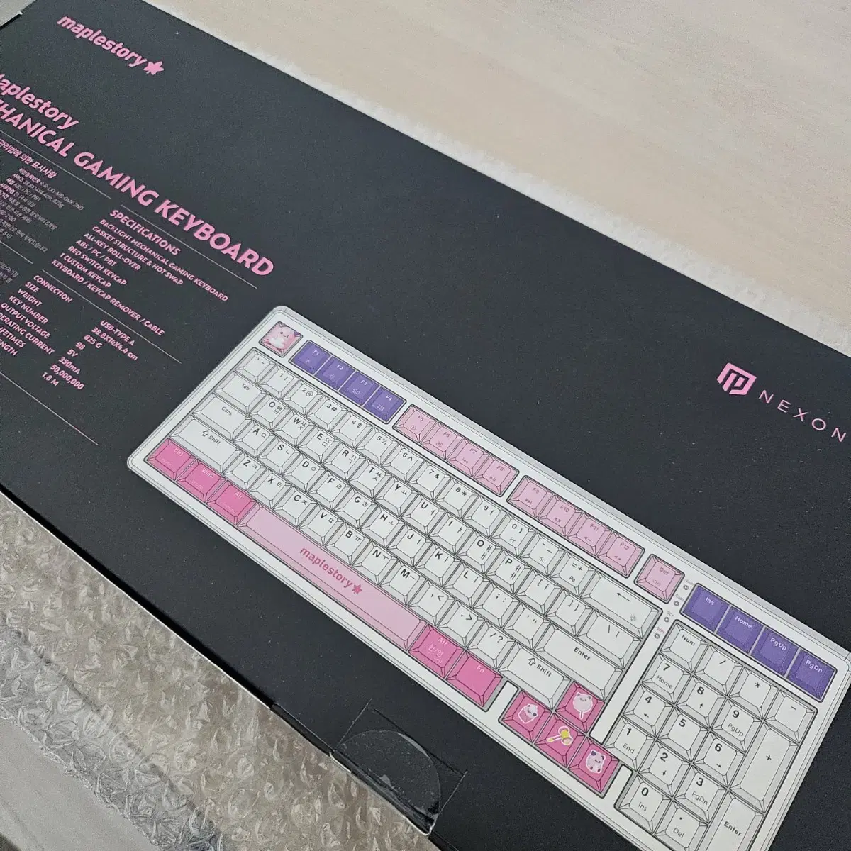 NEXON PRIME メイプルストーリー ピンクビーン ゲーミングキーボード 非売品 メイプルストーリー 公式 キーボード ピンクビーン BTS