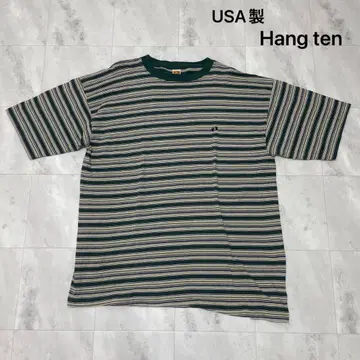 USA제 Hang ten 한텐 티셔츠 반팔 90년대 보더 자수 로고